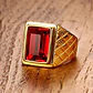 Anillo Color Plata Piedra Cz Clásico Acero Inoxidable Hombre - Miniatura 5
