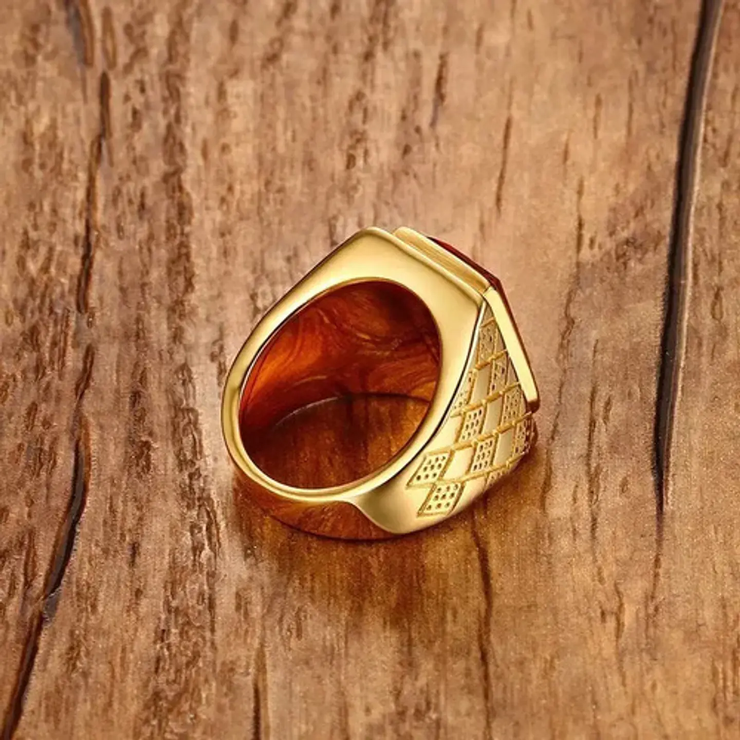 Anillo Color Plata Piedra Cz Clásico Acero Inoxidable Hombre 7