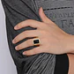 Anillo Color Plata Piedra Cz Clásico Acero Inoxidable Hombre - Miniatura 10