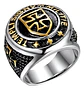 Anillo Color Oro Cruz Templario Acero Inoxidable Para Hombre - Miniatura 1