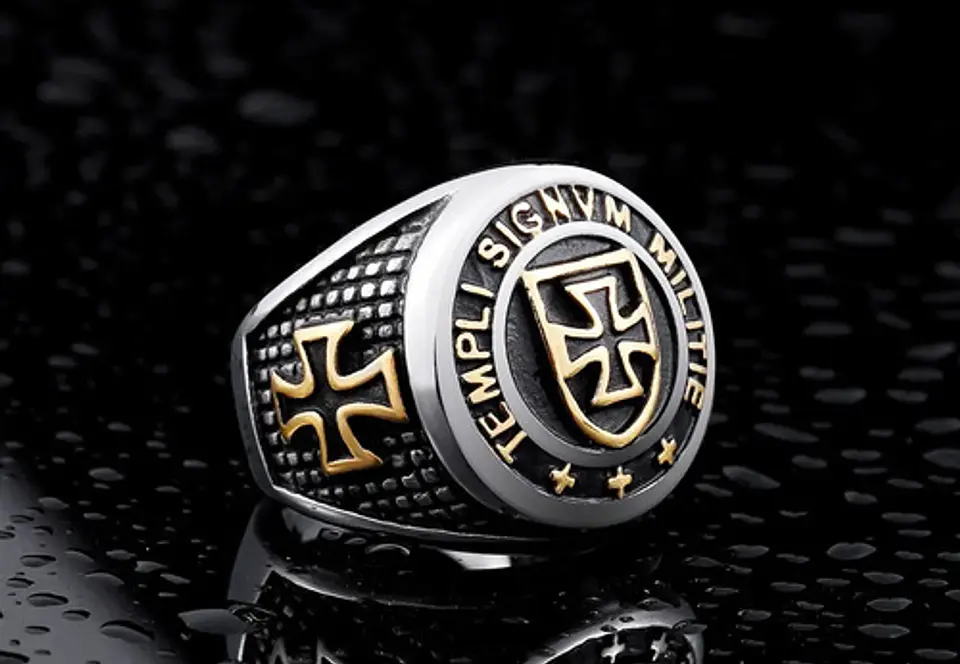 Anillo Color Oro Cruz Templario Acero Inoxidable Para Hombre 4
