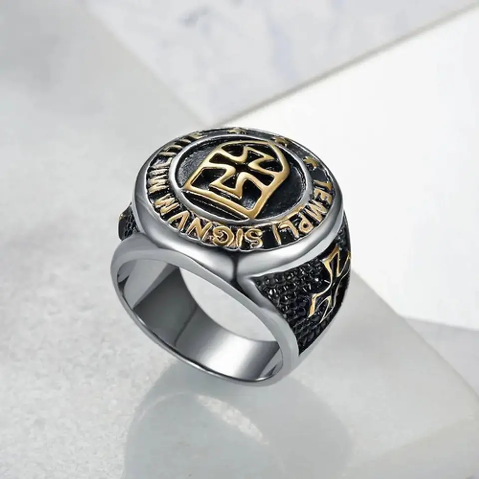 Anillo Color Oro Cruz Templario Acero Inoxidable Para Hombre 7