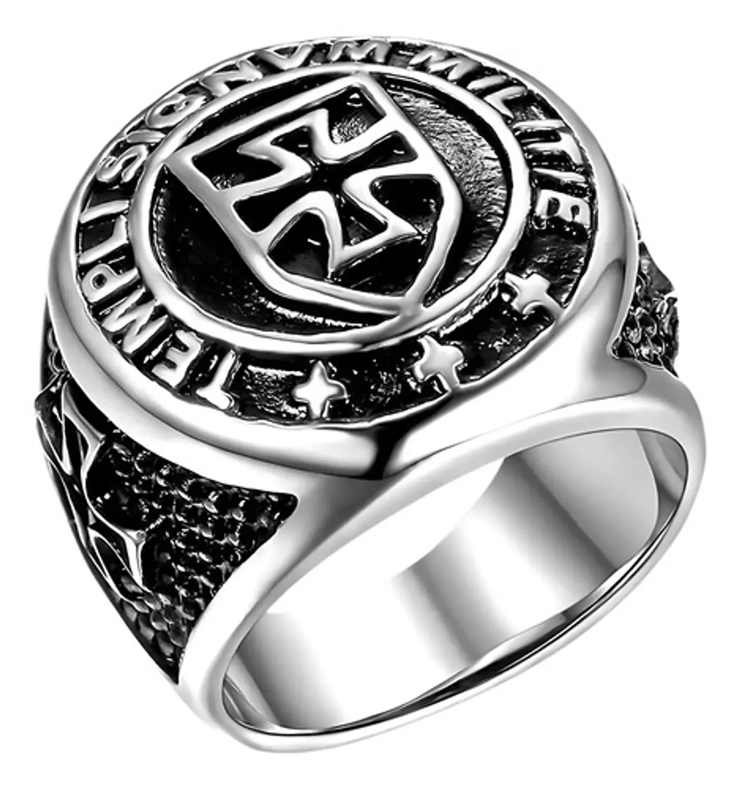 Anillo Color Oro Cruz Templario Acero Inoxidable Para Hombre 10