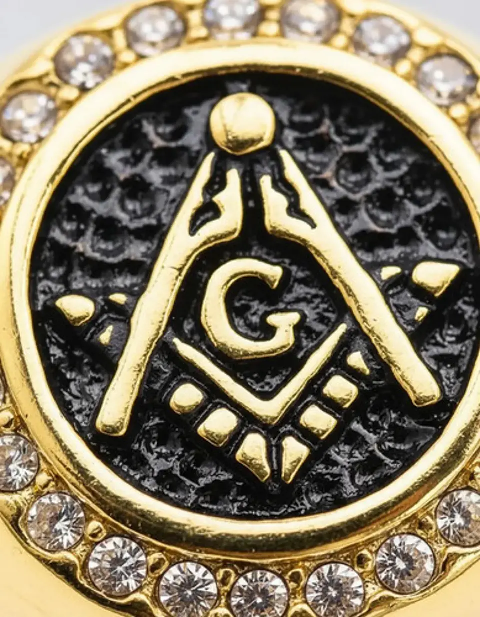 Anillo Para Hombres Piedras Cz Masón Cruz De Acero Color Oro 3
