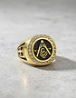 Anillo Para Hombres Piedras Cz Masón Cruz De Acero Color Oro - Miniatura 5