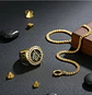 Anillo Para Hombres Piedras Cz Masón Cruz De Acero Color Oro - Miniatura 9
