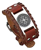 Pulsera Brazalete Cuero Vikingo Brújula Vegvisir Runa Hombre - Miniatura 1