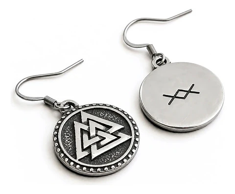 Aretes Para Mujer Pendientes Vikingo Nórdicos Runa Triangulo