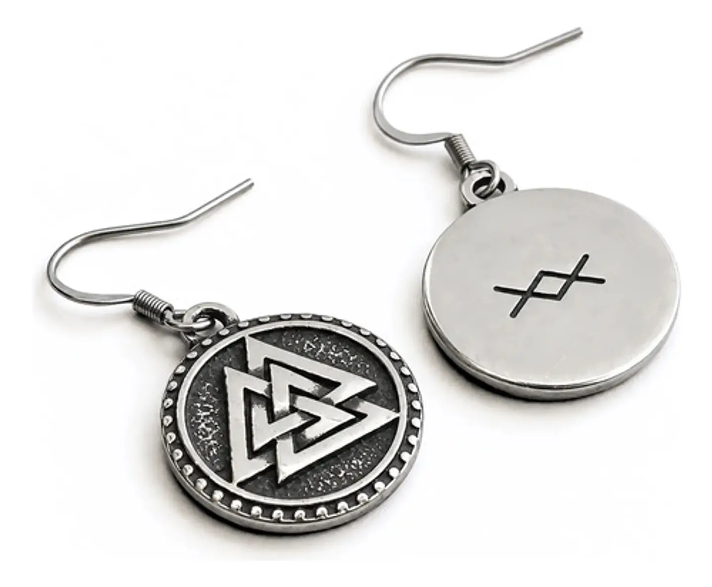 Aretes Para Mujer Pendientes Vikingo Nórdicos Runa Triangulo 1