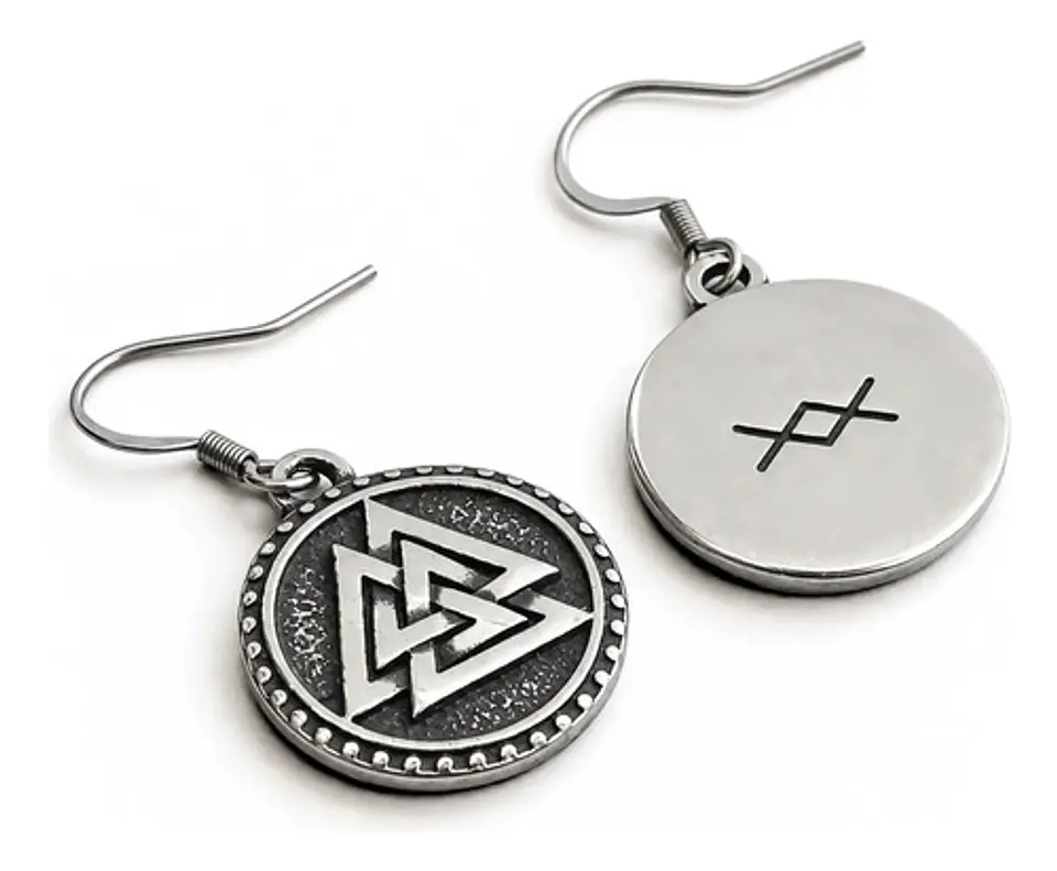 Aretes Para Mujer Pendientes Vikingo Nórdicos Runa Triangulo 1