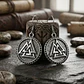 Aretes Para Mujer Pendientes Vikingo Nórdicos Runa Triangulo - Miniatura 2