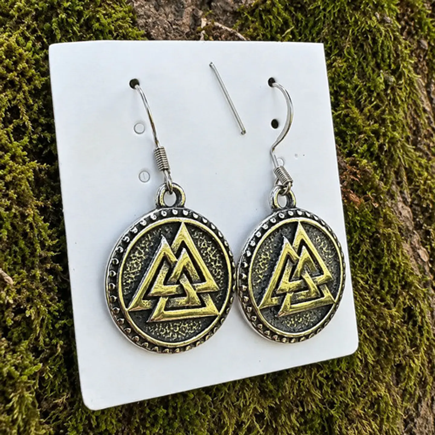 Aretes Para Mujer Pendientes Vikingo Nórdicos Runa Triangulo 5