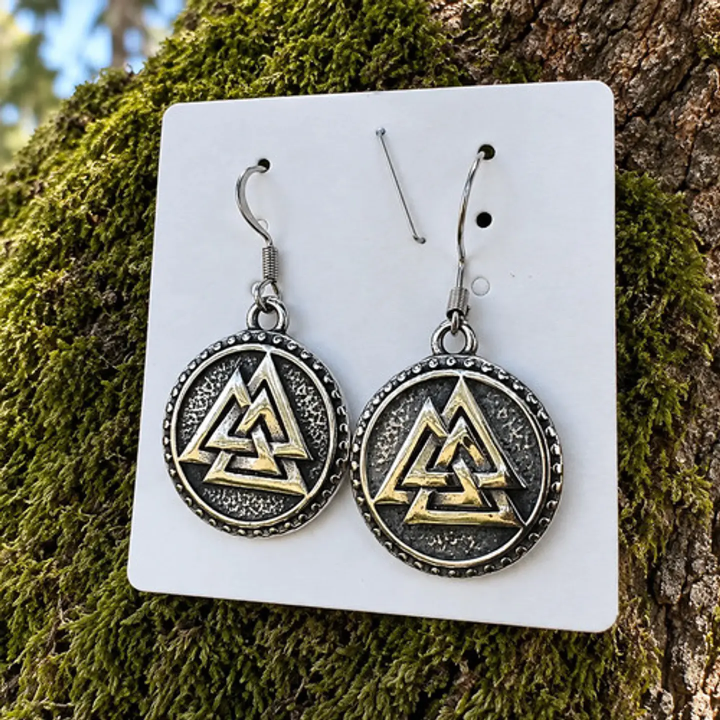 Aretes Para Mujer Pendientes Vikingo Nórdicos Runa Triangulo 6