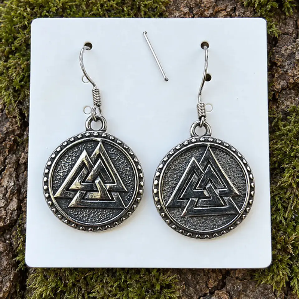 Aretes Para Mujer Pendientes Vikingo Nórdicos Runa Triangulo 7