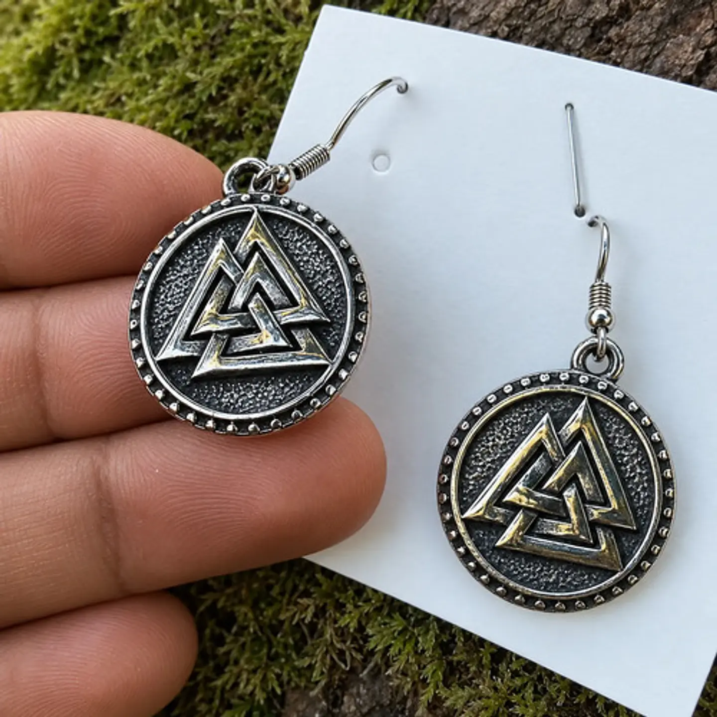 Aretes Para Mujer Pendientes Vikingo Nórdicos Runa Triangulo 9