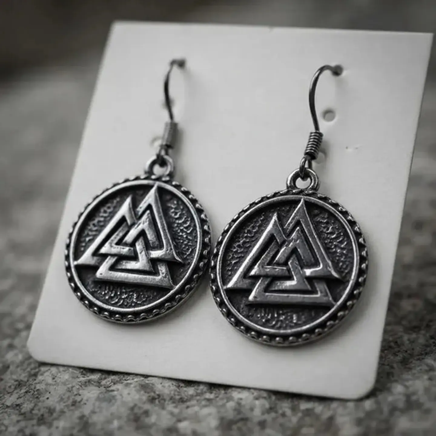 Aretes Para Mujer Pendientes Vikingo Nórdicos Runa Triangulo 12