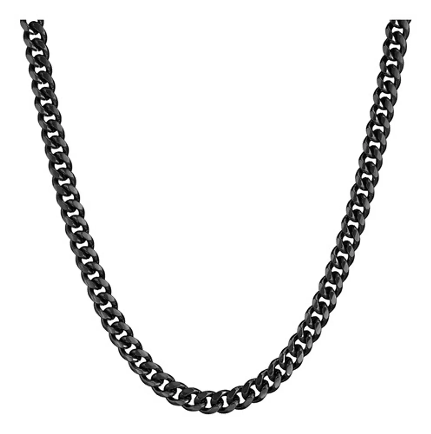 Cadena 7 Mm Color Negro 70 Cm Acero Inoxidable Hombre Mujer 1