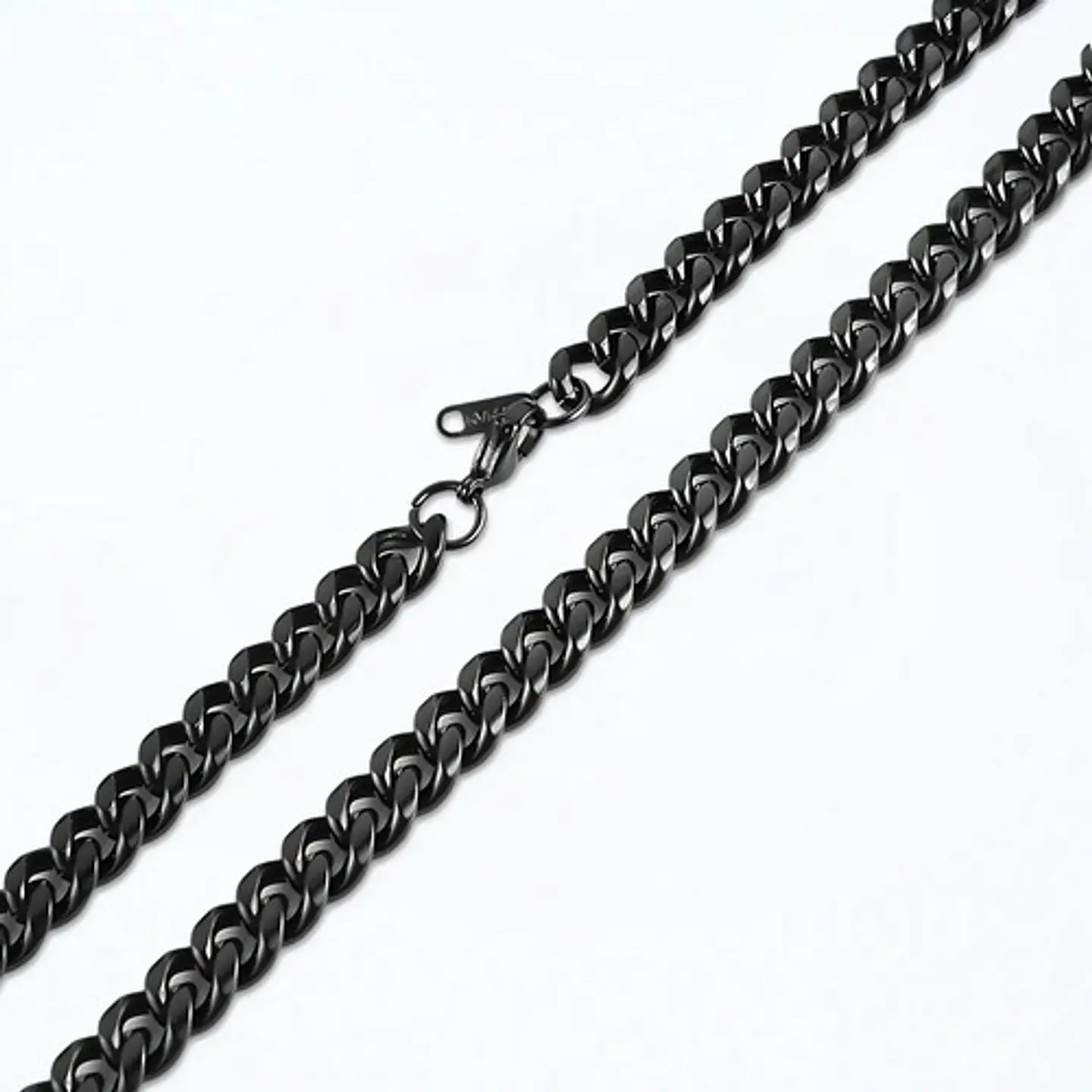 Cadena 7 Mm Color Negro 70 Cm Acero Inoxidable Hombre Mujer 3