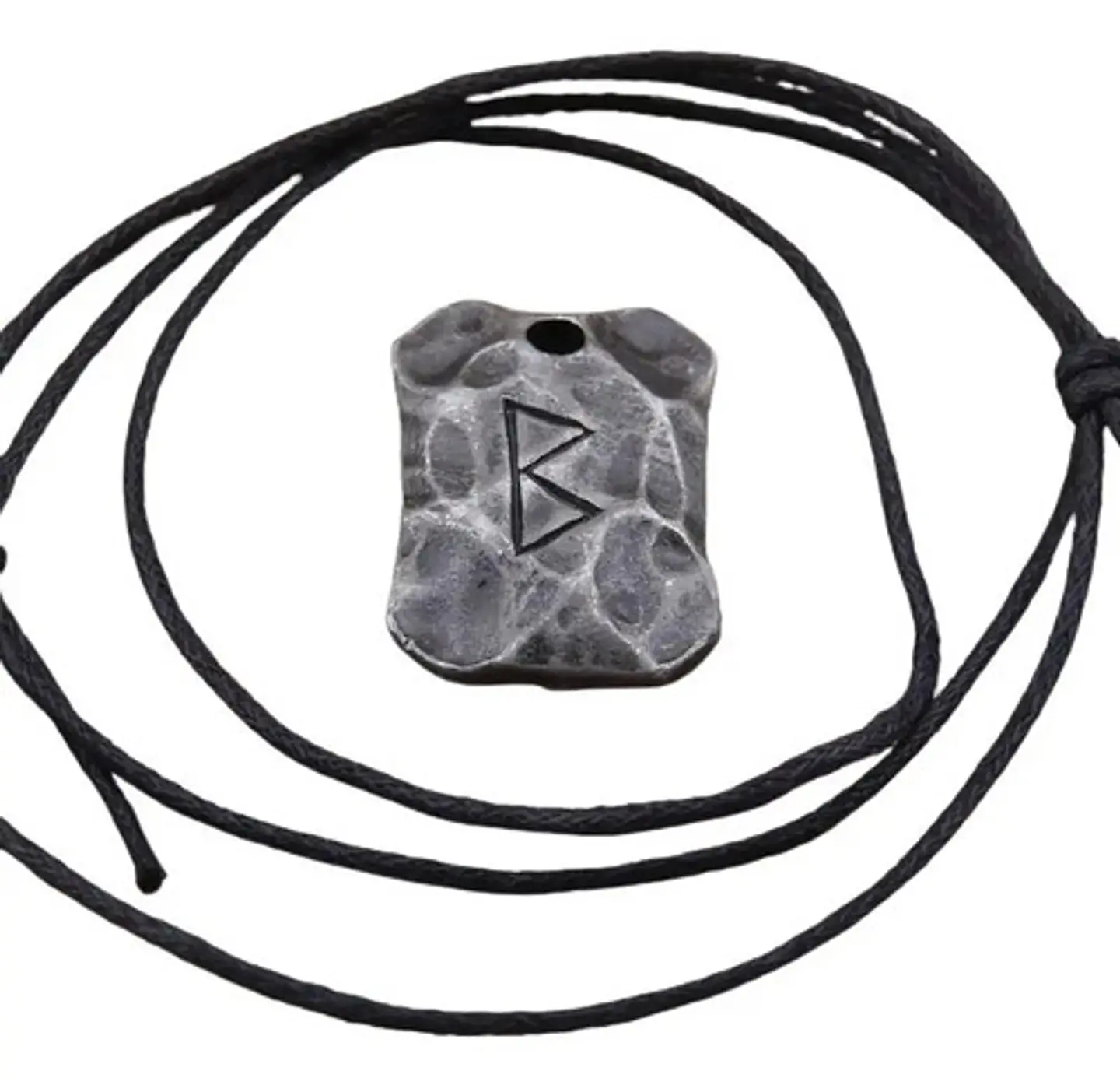 Collar Talismán Runas Hierro Martillado Vikingo Para Hombre  18