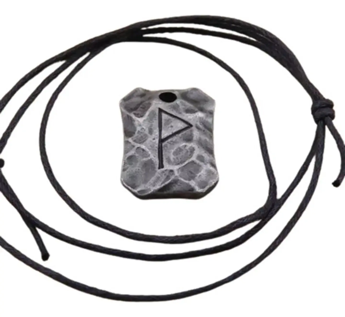 Collar Talismán Runas Hierro Martillado Vikingo Para Hombre  20