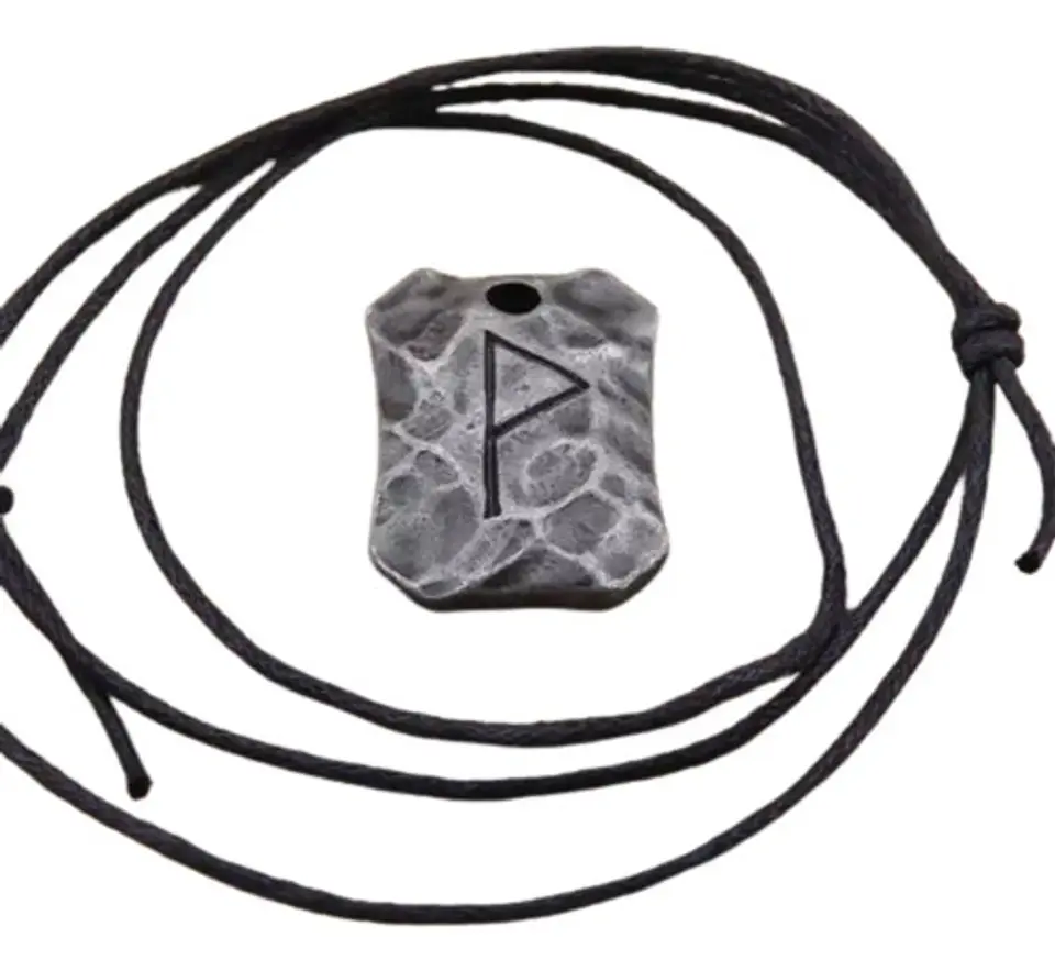 Collar Talismán Runas Hierro Martillado Vikingo Para Hombre  20