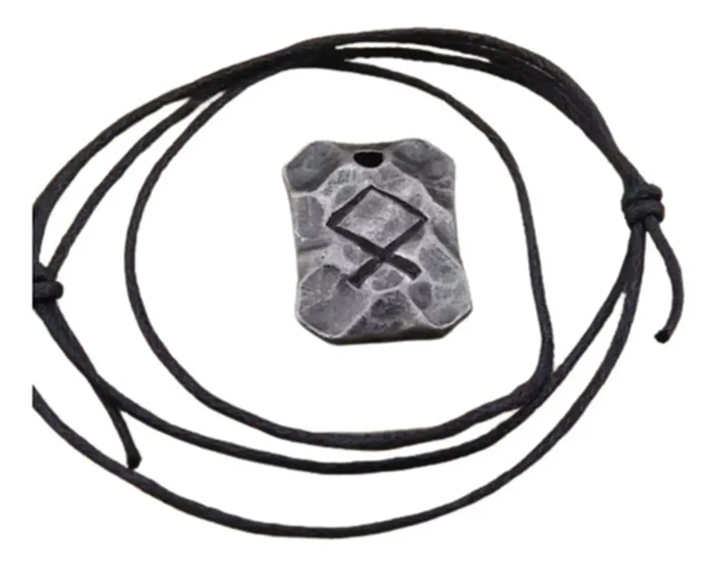 Collar Talismán Runas Hierro Martillado Vikingo Para Hombre  22