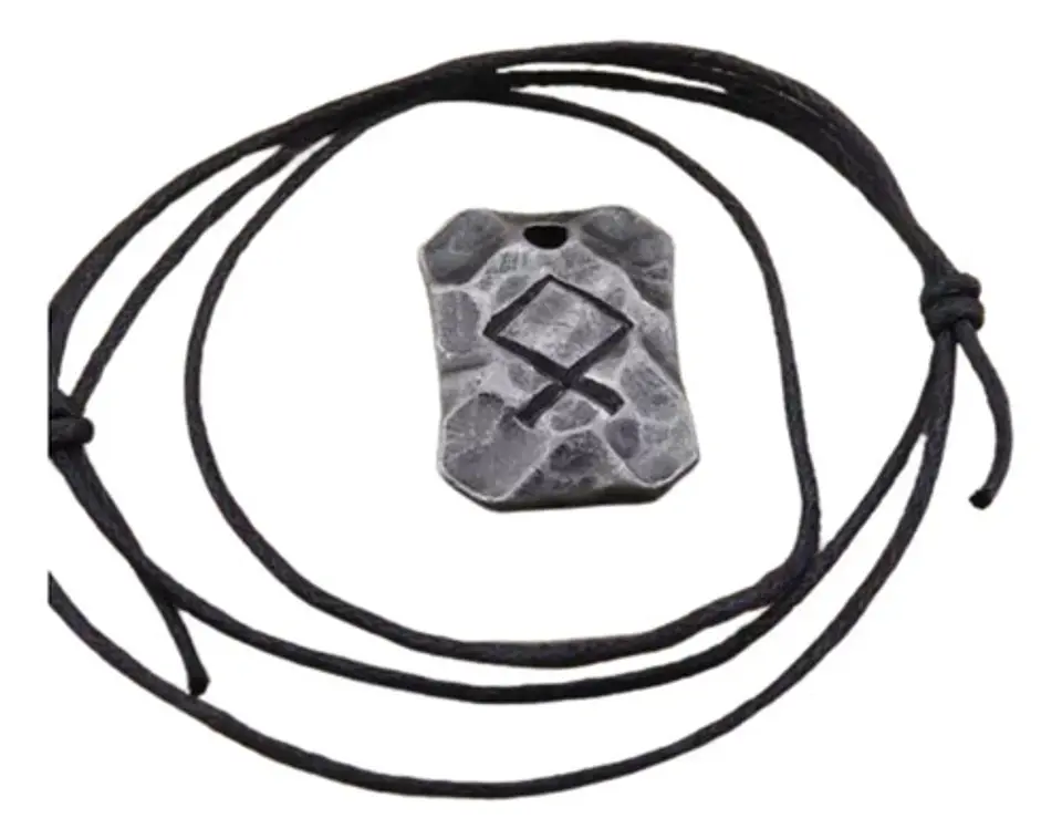Collar Talismán Runas Hierro Martillado Vikingo Para Hombre  22