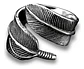 Anillo Color Plata Pluma Bohemia Acero Inoxidable Hombre - Miniatura 2