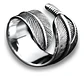 Anillo Color Plata Pluma Bohemia Acero Inoxidable Hombre - Miniatura 3