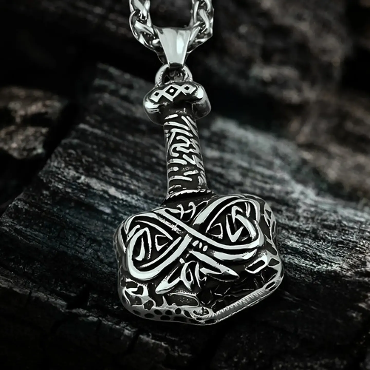 Collar Para Hombre Dije Mjolnir Martillo Thor Vikingo Nordic 3