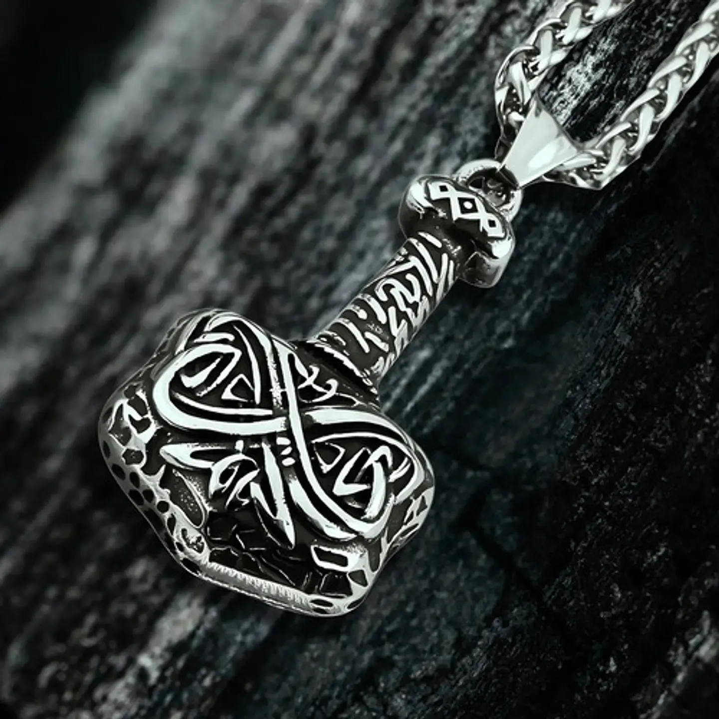 Collar Para Hombre Dije Mjolnir Martillo Thor Vikingo Nordic 5