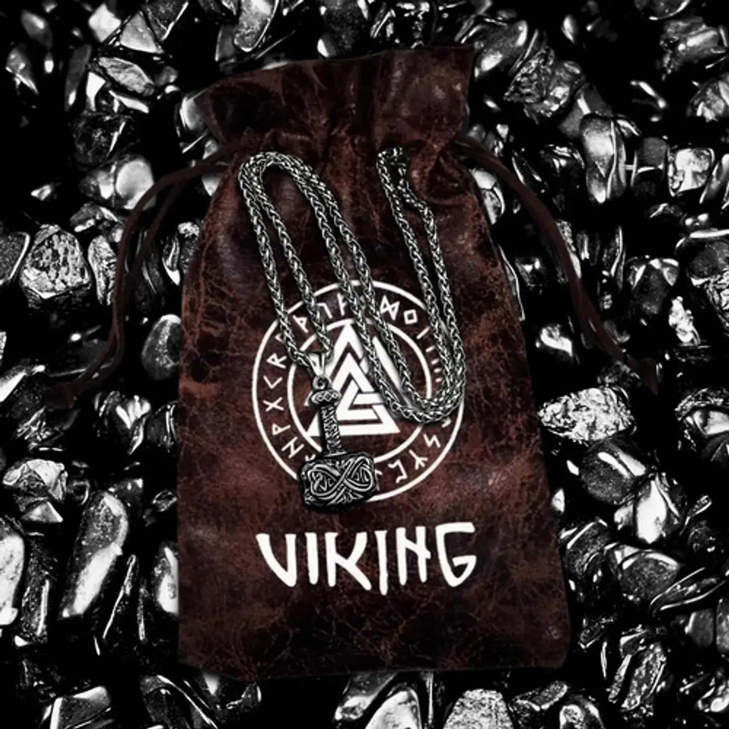 Collar Para Hombre Dije Mjolnir Martillo Thor Vikingo Nordic 8