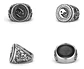 Anillo Color Plata Vikingo Lobo Runa Acero Inoxidable Hombre - Miniatura 2