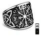 Anillo Para Hombres Vikingo Vegvisir De Acero Color Plata - Miniatura 1