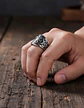 Anillo Para Hombres Vikingo Vegvisir De Acero Color Plata - Miniatura 3