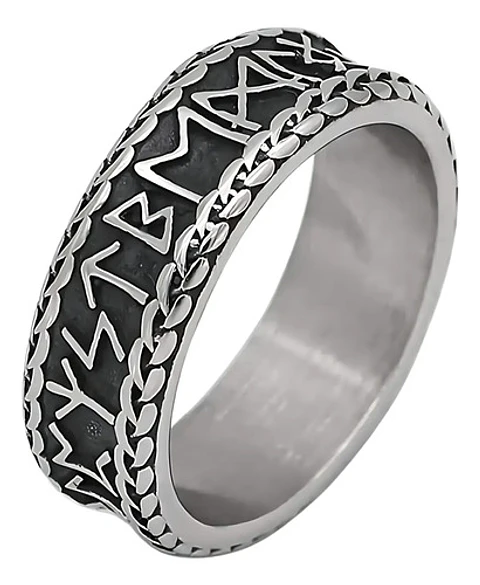 Anillo Valknut Vikingo Runas Acero Nórdico Inoxidable Hombre
