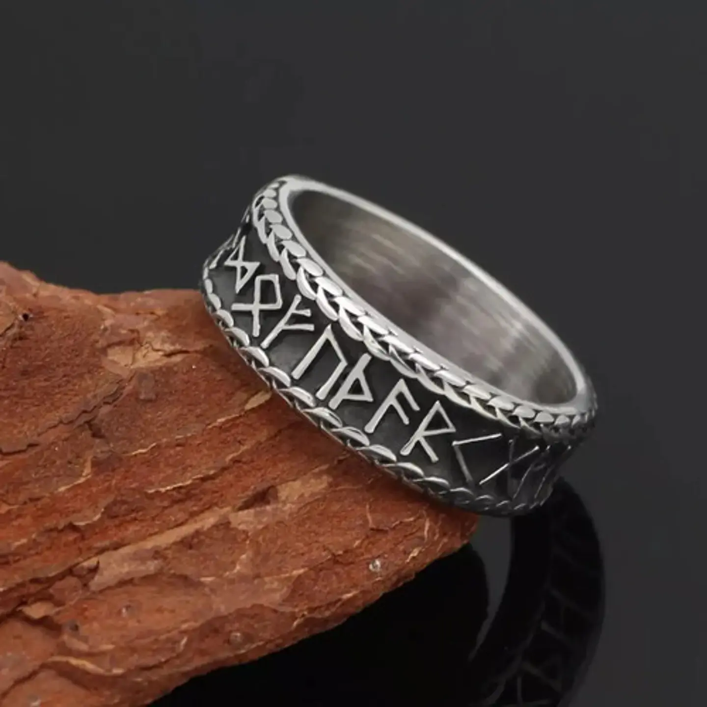 Anillo Valknut Vikingo Runas Acero Nórdico Inoxidable Hombre 4