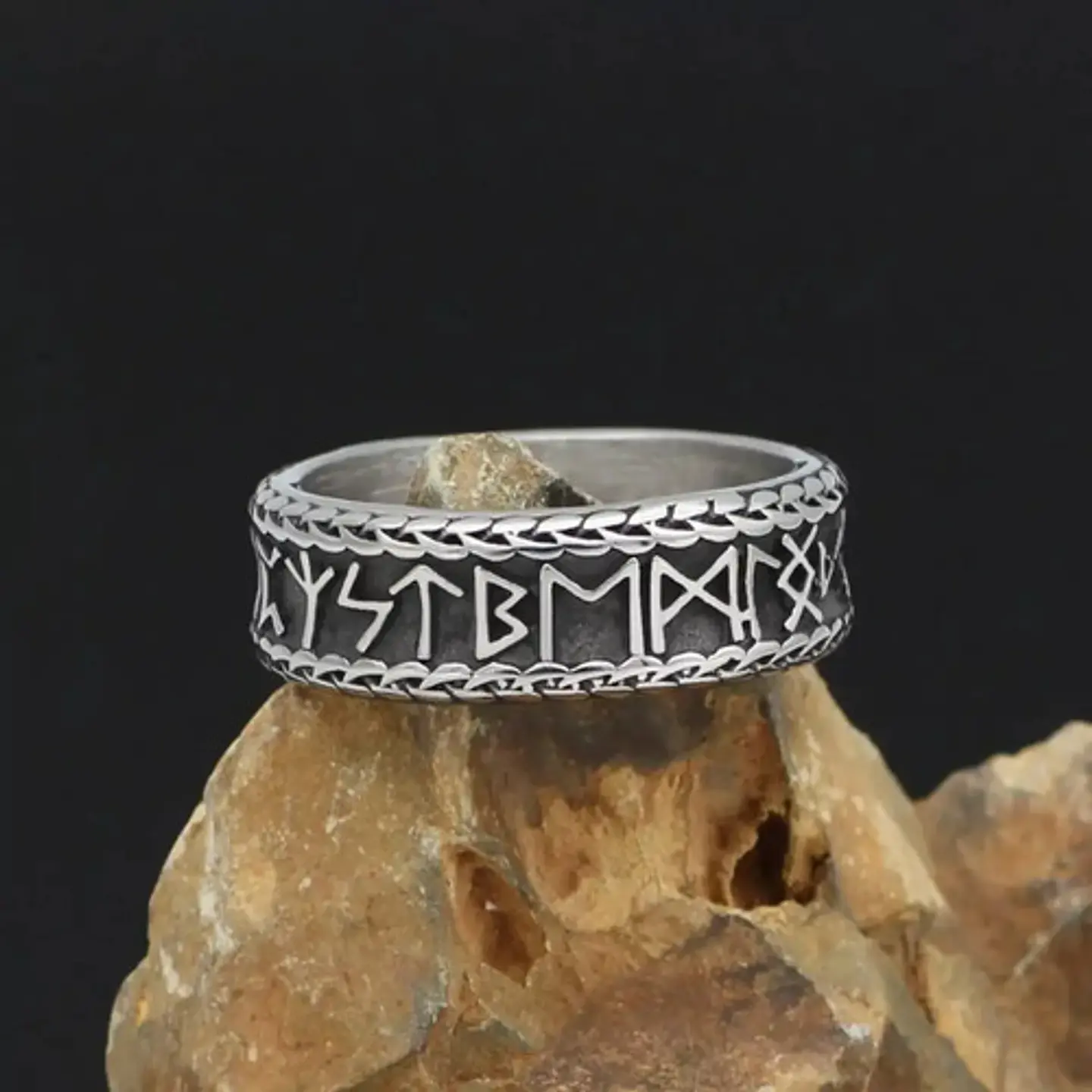 Anillo Valknut Vikingo Runas Acero Nórdico Inoxidable Hombre 5