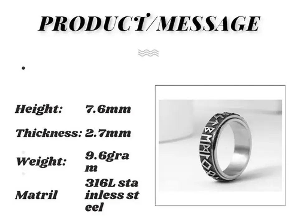 Anillo Valknut Vikingo Runas Acero Nórdico Inoxidable Hombre 10