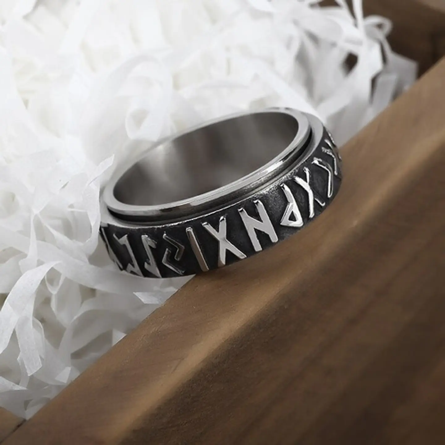 Anillo Valknut Vikingo Runas Acero Nórdico Inoxidable Hombre 14