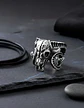 Anillo Hombre Cráneo Carnero Cabra Calaver Acero Color Plata - Miniatura 6
