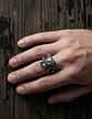 Anillo Hombre Cráneo Carnero Cabra Calaver Acero Color Plata - Miniatura 8