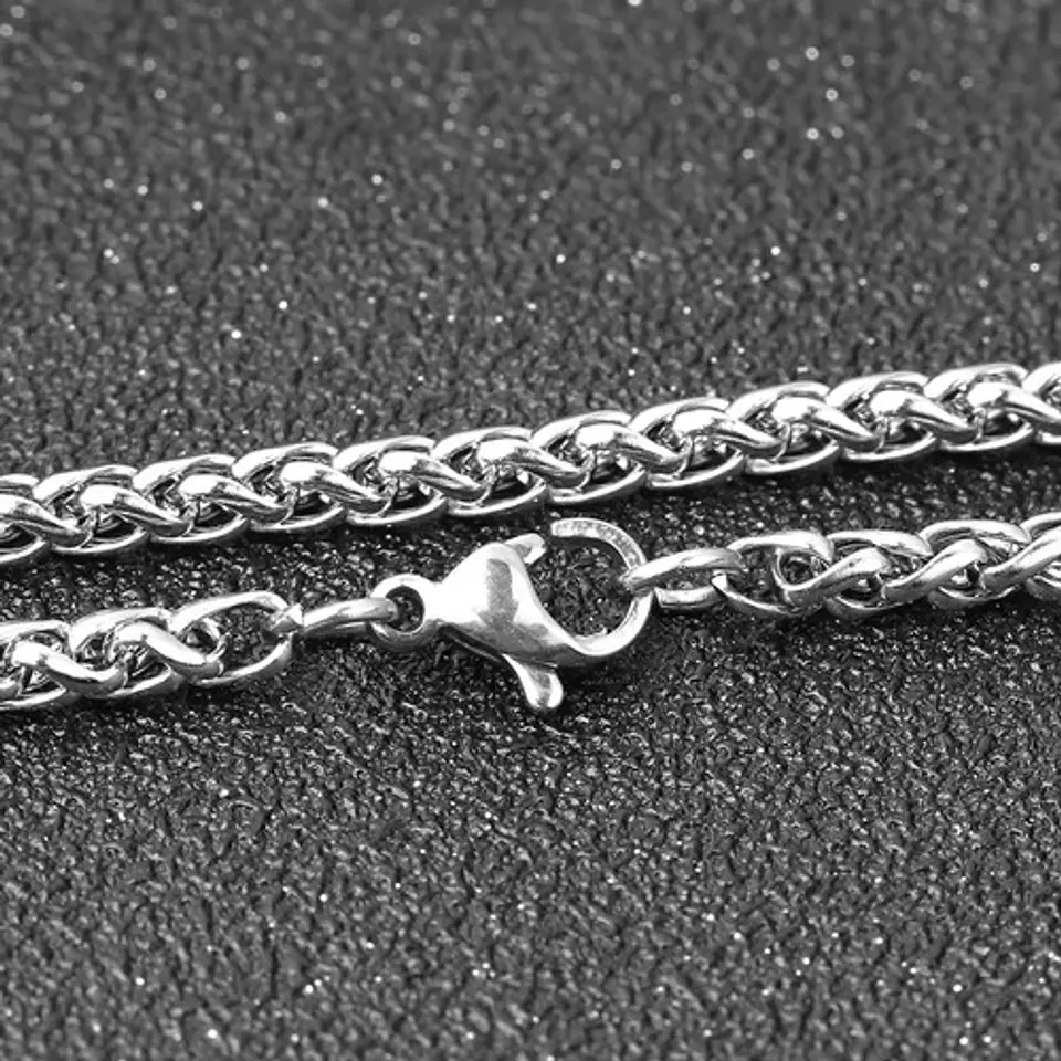 Collar Acero Inoxidable Color Plata Estrella David Hombre 9