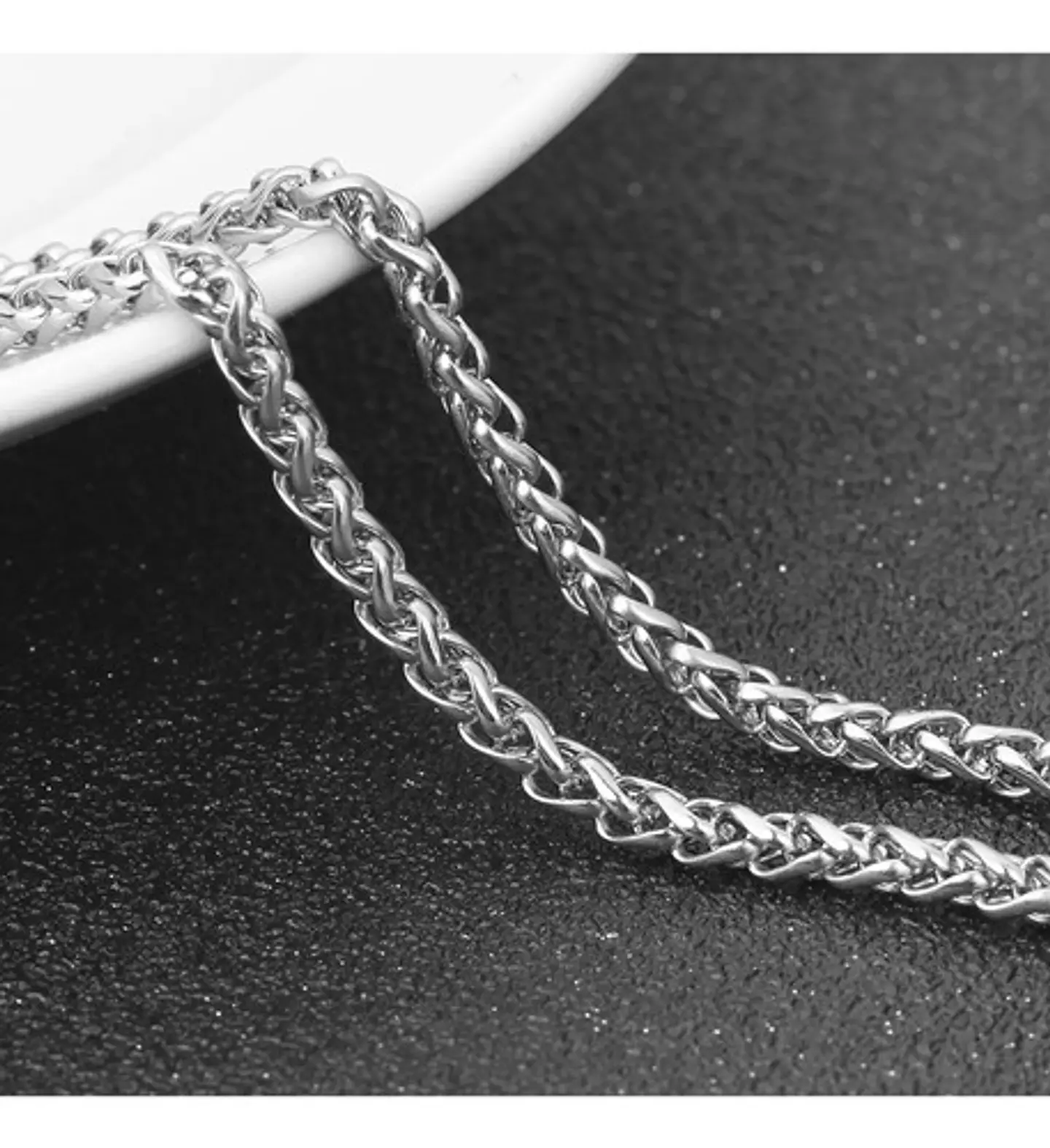 Collar Acero Inoxidable Color Plata Estrella David Hombre 10