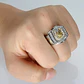 Anillo Color Plata Piedras Caballo Acero Inoxidable Hombre - Miniatura 6