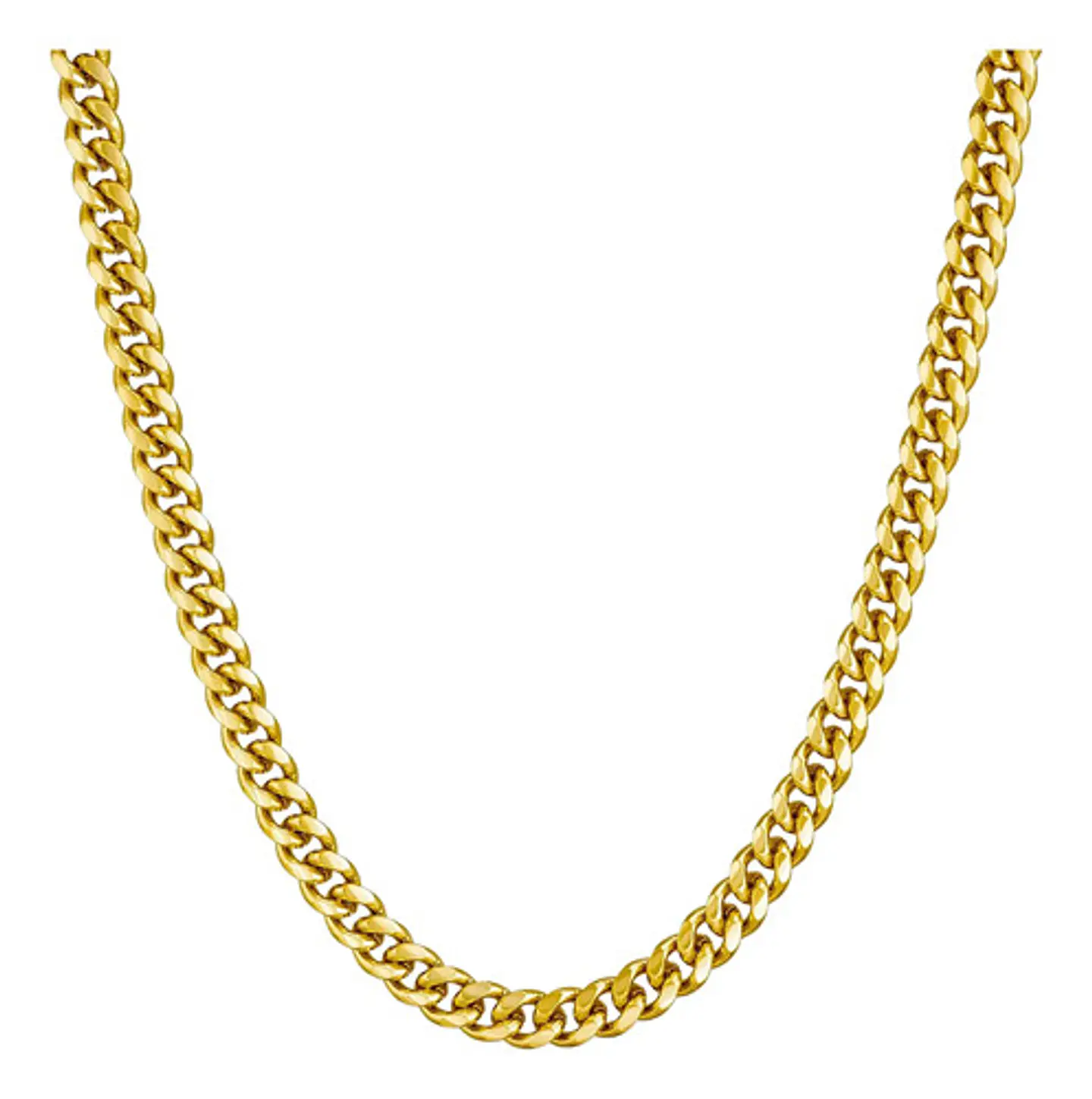 Cadena 60 Cm Acero Inoxidable Cubana Color Oro 7 Mm Hombre 1