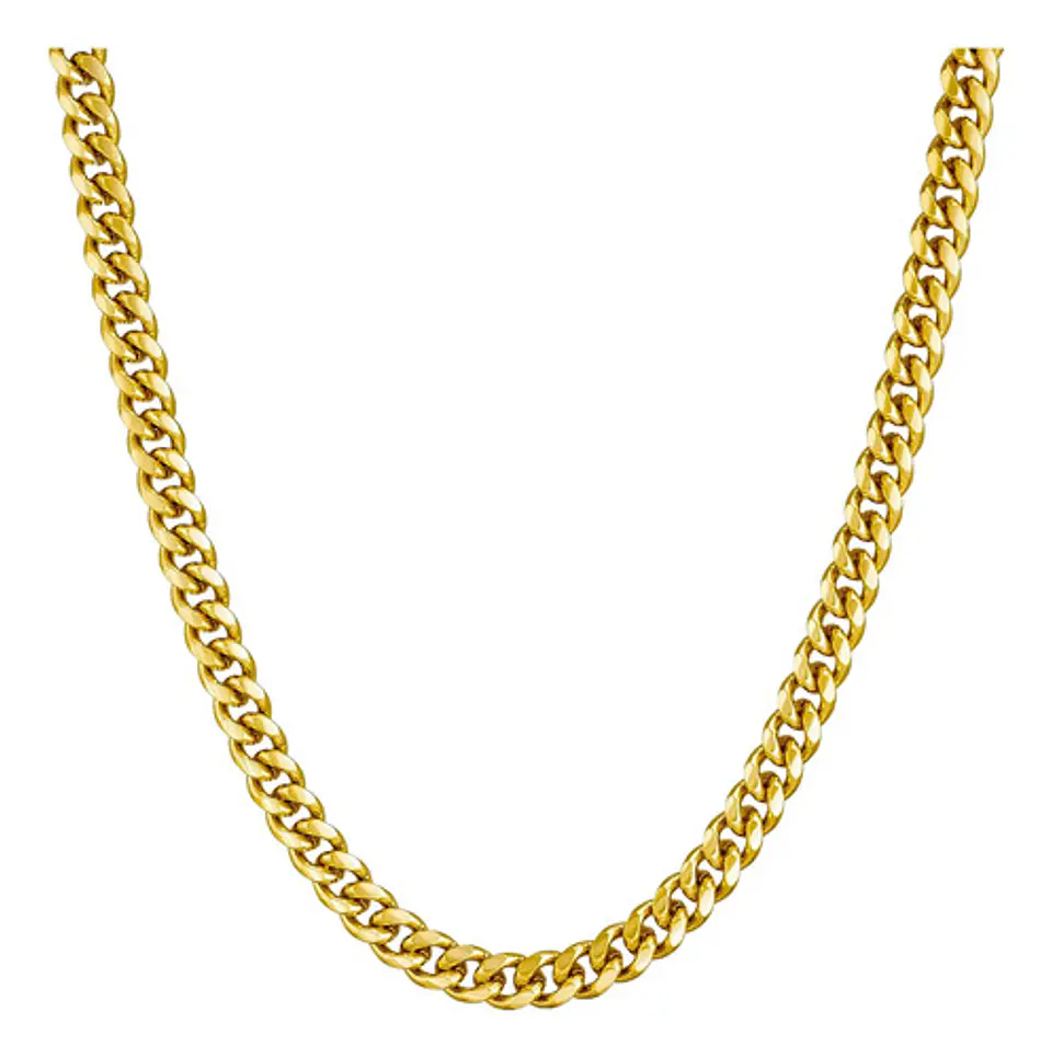 Cadena 60 Cm Acero Inoxidable Cubana Color Oro 7 Mm Hombre 1
