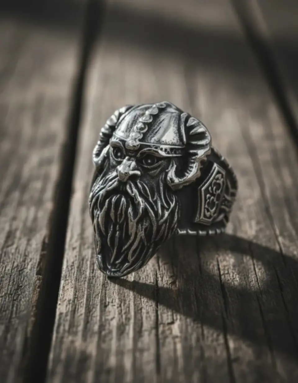 Anillo De Acero Para Hombre Odin Valknut Vikingo Mjolnir 4