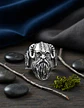 Anillo De Acero Para Hombre Odin Valknut Vikingo Mjolnir - Miniatura 6