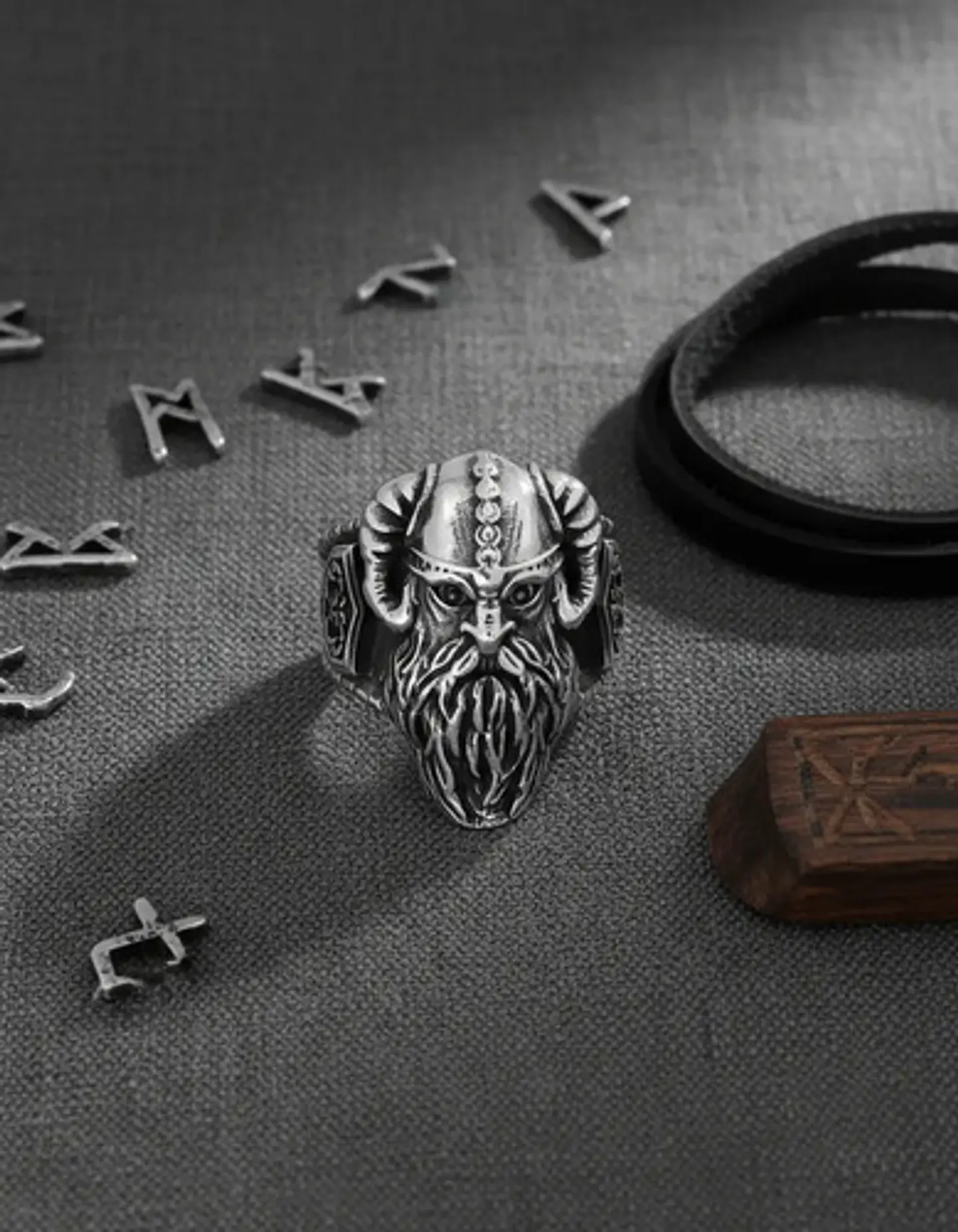 Anillo De Acero Para Hombre Odin Valknut Vikingo Mjolnir 9